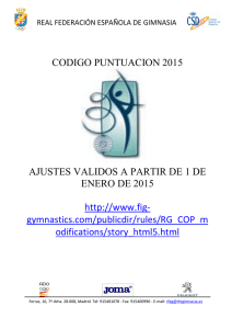 CODIGO PUNTUACION 2015 AJUSTES VALIDOS A PARTIR DE 1