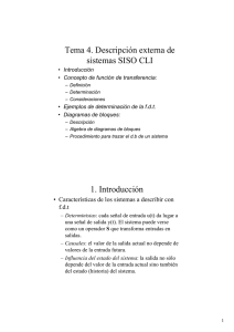 Tema 4. Descripción externa de sistemas SISO CLI 1. Introducción