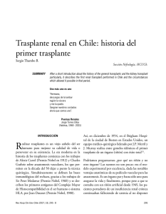 Trasplante renal en Chile: historia del primer trasplante