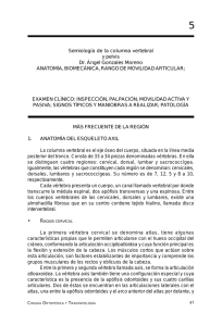 Semiología de la columna vertebral y pelvis Dr. Ángel Gonzales