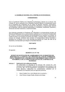 Decreto A.N. No. 7142 ratificación de Nombramientos dos ministros