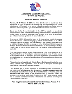 AUTORIDAD MARÍTIMA DE PANAMÁ OFICINA DE PRENSA