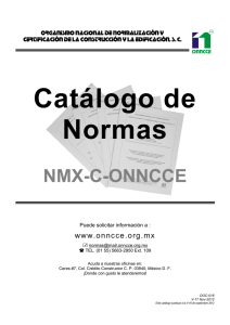 Catálogo de Normas NMX-C-ONNCCE
