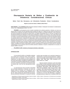 Discrepancia Dentaria de Bolton y Finalización de Ortodoncia