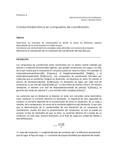 Conductividad iónica en compuestos de coordinación.