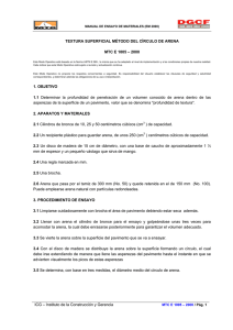 MTC E 1005 - 2000 Textura Superficial Método del Círculo de Arena