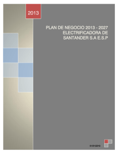 PLAN DE NEGOCIO 2013 - 2027 ELECTRIFICADORA DE