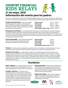 21 de mayo, 2016 Información del evento para los padres