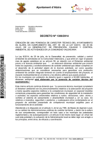 Decreto de una ponencia de caracter tecnico del Ayuntamiento de
