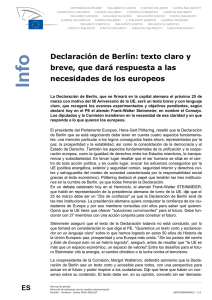 Declaración de Berlín: texto claro y breve, que dará