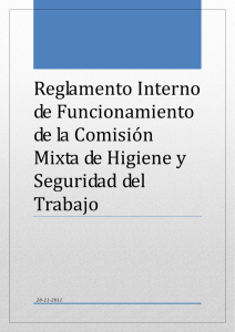 Reglamento Interno de Funcionamiento de la Comisión Mixta de