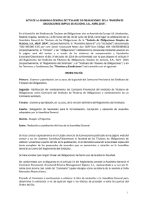 ACTA DE LA ASAMBLEA GENERAL DE TITULARES DE
