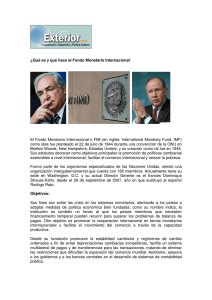 ¿Qué es y qué hace el Fondo Monetario Internacional` El Fondo