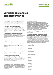 Servicios adicionales complementarios - Viva la Vida