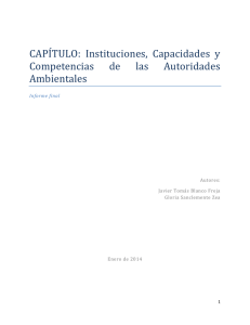 Instituciones, Capacidades y Competencias de las Autoridades
