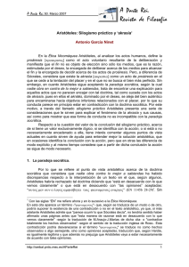 Aristóteles: Silogismo práctico y `akrasía` Antonio García Ninet