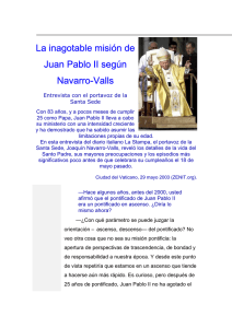 La inagotable misión de Juan Pablo II según Navarro