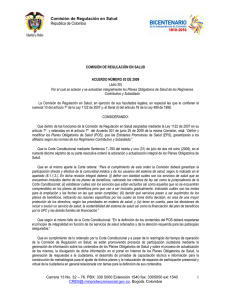 Comisión de Regulación en Salud Rep Republica de Colombia