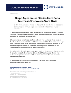 Grupo Argos en sus 80 años lanza Savia Amazonas