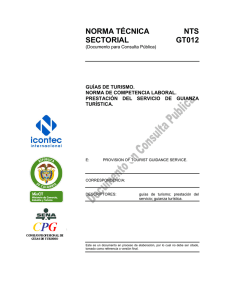 NTS GT012. Norma de Competencia Laboral. Prestación del