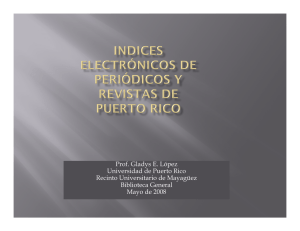 Indices electrónicos de periódicos y revistas de Puerto Rico