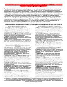 Declaración de Montreal sobre Integridad en la Investigación en el