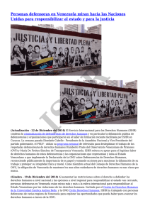 Personas defensoras en Venezuela miran hacia las Naciones