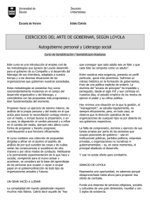 EJERCICIOS DEL ARTE DE GOBERNAR, SEGÚN LOYOLA