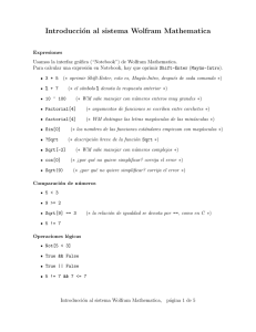 Introducción al sistema Wolfram Mathematica