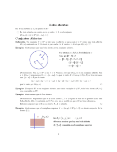 Bolas abiertas Conjuntos Abiertos