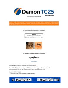 Concentrado Emulsionable (EC) Demon® TC 25 es un Insecticida