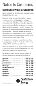 Notice to Customers - CenterPoint Energy