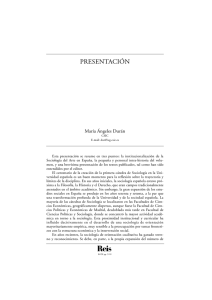 Presentación. María Ángeles, Durán (COORD) (REIS Nº 84. VARIOS)