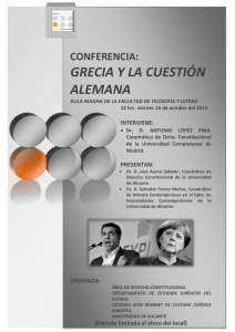 Conferencia: "GRECIA Y LA CUESTIÓN ALEMANA"