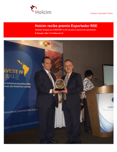 Holcim recibe premio Exportador RSE