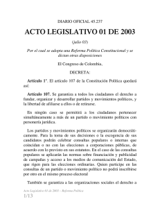 Acto legislativo 01 de 2003