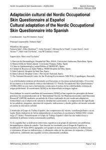 Adaptación cultural del Nordic Occupational Skin Questionnaire al