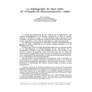 La bibliografía de Paul Otlet. El «Tratado de Documentación» (1934)