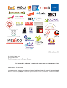 151020 Informe Audiencia Ejecuciones Extrajudiciales en México