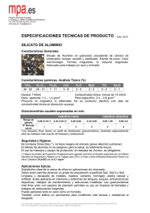 ESPECIFICACIONES TECNICAS DE PRODUCTO Edic .2013