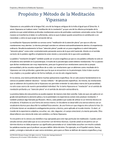Propósito y Método de la Meditación Vipassana