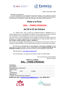 Visita a la Feria: SIAL – PARIS (FRANCIA)