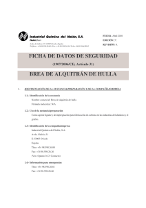 BREA DE ALQUITRÁN DE HULLA - Industrial Química del Nalón