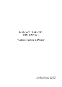 DISTANCE LEARNING MINI-PROJECT “A distance course