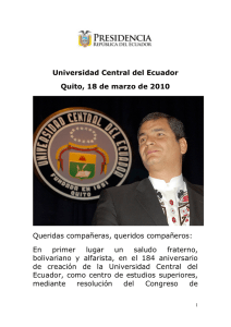 Universidad Central del Ecuador Quito, 18 de marzo de 2010