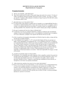 DISTRITO ESCOLAR DE OSSINING Departamento de Transporte