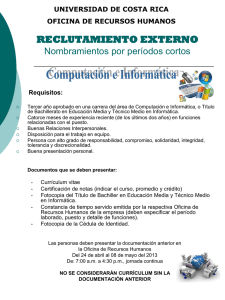 Reclutamiento Externo Técnico en Computación