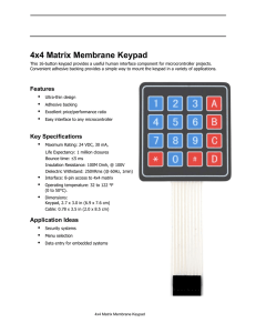 4x4 Matrix Membrane Keypad (#27899)