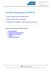 Listado de transacciones SAP HCM