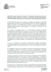 MINISTERIO Instrucción 3/2013 de la Secretaría General de la